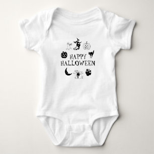 Happy Halloween zwarte witte spooky kostuum Romper
