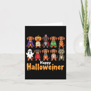 Happy Halloweiner Funny Halloween Hondenliefhebber Kaart