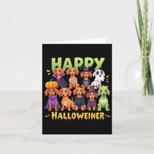 Happy Halloweiner Hondenbezitters Funny Halloween  Kaart