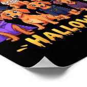 Happy Halloweiner Hondenbezitters Funny Halloween Poster (Hoek)