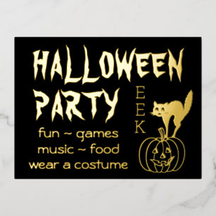 Happy Hallowen Feestuitnodiging met folie Briefkaa Feestdagen Briefkaart