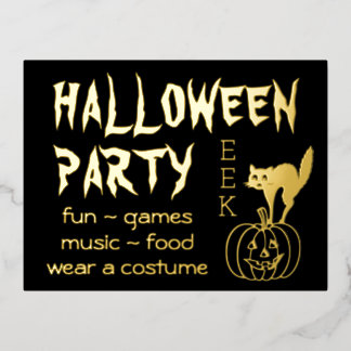 Happy Hallowen Feestuitnodiging met folie Briefkaa Feestdagen Briefkaart