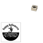 Happy hallowen heks vliegende bezemkamer terugkeer rubberstempel (Gestempeld)