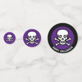 Happy Hallowen Skull op Black & Royal Paarse Confetti (Voorkanten)
