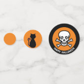 Happy Hallowen Skull, zwarte kat, heks pet & bat Confetti (Voorkanten)