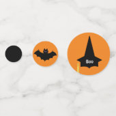 Happy Hallowen Skull, zwarte kat, heks pet & bat Confetti (Achterkanten)