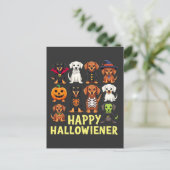 Happy Hallowiener Spooky Halloween Dog Weiner Briefkaart (Staand voorkant)