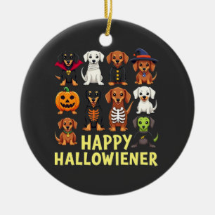 Happy Hallowiener Spooky Halloween Dog Weiner Keramisch Ornament