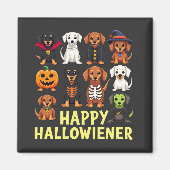 Happy Hallowiener Spooky Halloween Dog Weiner Magneet (Voorkant)