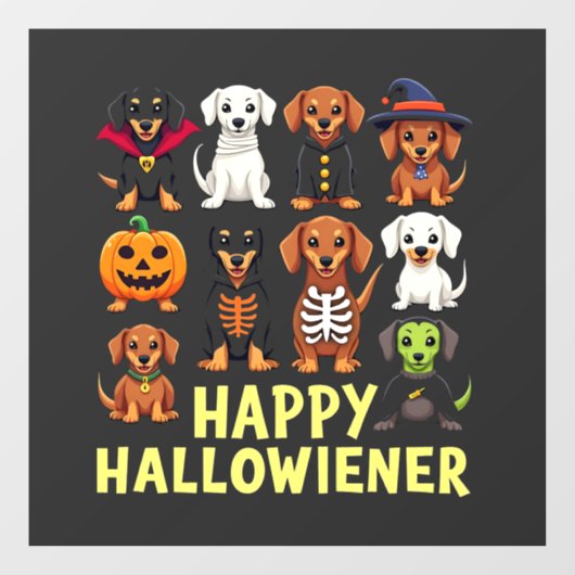 Happy Hallowiener Spooky Halloween Dog Weiner Raamsticker (Vel)