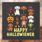 Happy Hallowiener Spooky Halloween Dog Weiner Raamsticker (Vel 2)