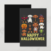 Happy Hallowiener Spooky Halloween Dog Weiner RSVP Kaartje (Voorkant / Achterkant)