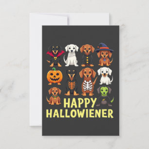Happy Hallowiener Spooky Halloween Dog Weiner RSVP Kaartje