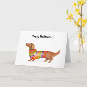 Happy Hallowiener teckel Halloween kaart