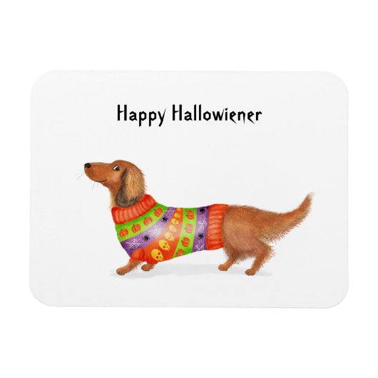Happy Hallowiener teckel Halloween magneet (Horizontaal)