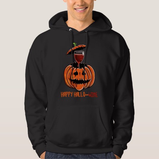Happy Hallowine Drink pompoen Hoodie (Voorkant)