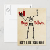 Happy Hallowine Headless Skeleton Briefkaart (Voorkant / Achterkant)