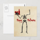 Happy Hallowine Headless Skeleton Briefkaart (Voorkant / Achterkant)