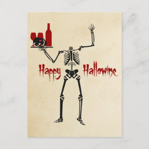 Happy Hallowine Headless Skeleton Briefkaart