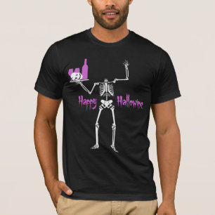 Happy Hallowine Headless Skeleton T-shirt