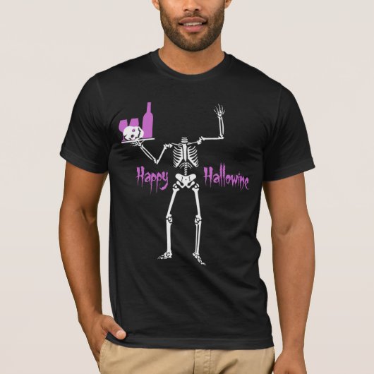 Happy Hallowine Headless Skeleton T-shirt (Voorkant)