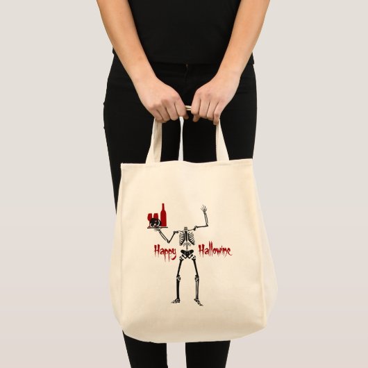 Happy Hallowine Headless Skeleton Tote Bag (Voorkant (product))