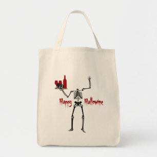 Happy Hallowine Headless Skeleton Tote Bag