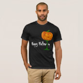 Happy Hallowine Pumpkin Wine Glass Halloween T-shirt (Voorkant volledig)