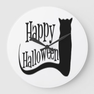"HAPPY HALLOWONE" BLACK CAT GROTE KLOK
