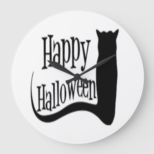 "HAPPY HALLOWONE" BLACK CAT GROTE KLOK (Voorkant)