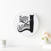 "HAPPY HALLOWONE" BLACK CAT GROTE KLOK (Huis)
