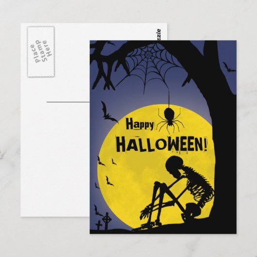 Happy Haloween Briefkaart (Voorkant / Achterkant)