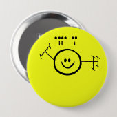 Happy Ham en 'Hi' in Morse Code Button (Voorkant /achterkant)