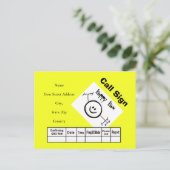 Happy Ham-Logo Ham-radio QSL-kaarten Briefkaart (Staand voorkant)