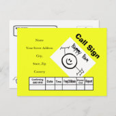 Happy Ham-Logo Ham-radio QSL-kaarten Briefkaart (Voorkant / Achterkant)