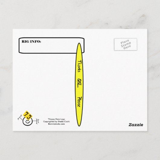 Happy Ham-Logo Ham-radio QSL-kaarten Briefkaart (Achterkant)