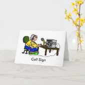 Happy Ham Operator Wenskaart Pas het aan! Kaart (Gele Bloem)