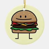 Happy Hamburger Keramisch Ornament (Voorkant)