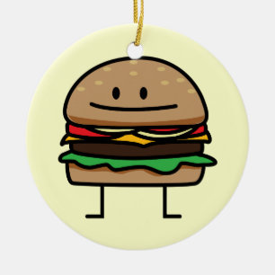 Happy Hamburger Keramisch Ornament