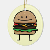Happy Hamburger Keramisch Ornament (Links)