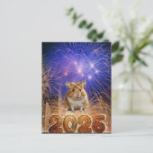 Happy Hammie New Year Holiday Postcard Feestdagenkaart (Staand voorkant)