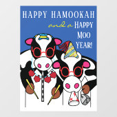 Happy HaMOOkah Happy Moo Year Window Cling Raamsticker (Vel)