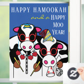 Happy HaMOOkah Happy Moo Year Window Cling Raamsticker (Huis)