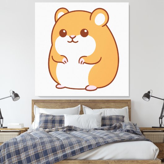 Happy Hamster Canvas afdrukken (Insitu (Slaapkamer))