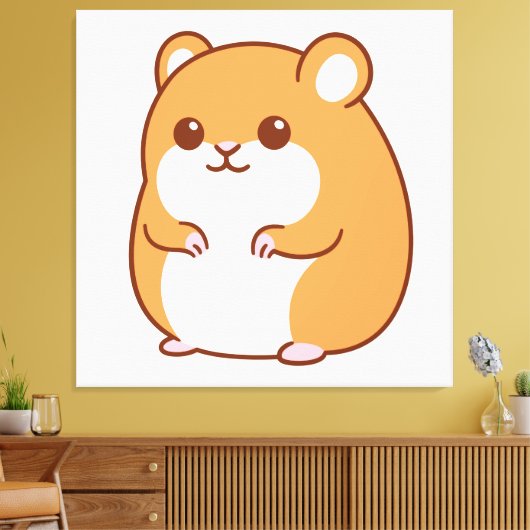Happy Hamster Canvas afdrukken (Insitu (Woonkamer))