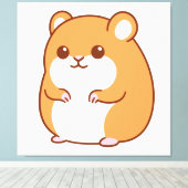 Happy Hamster Canvas afdrukken (Insitu (Houten vloer))