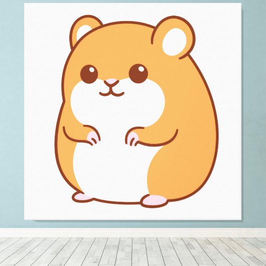 Happy Hamster Canvas afdrukken (Insitu (Houten vloer))