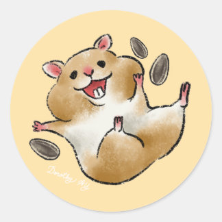 Happy Hamster Ronde Sticker