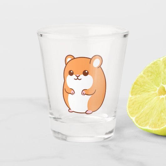 Happy Hamster Shot Glass Glas (Voorkant)