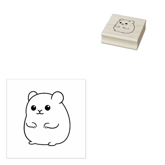 Happy Hamster Stamp Rubberstempel (Gestempeld)